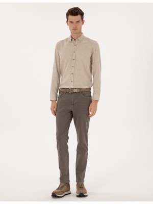 Pierre Cardin Erkek Bej Slim Fit Jean Pantolon 50315263-VR011