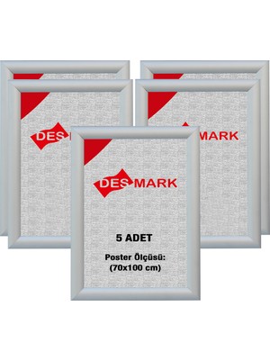 5 Adet 25 mm B1(70X100) Gönye Köşe Alüminyum Aç-Kapa Çerçeve – Poster Çerçevesi (Gümüş Eloksallı)