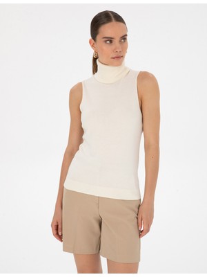 Pierre Cardin Kadın Ekru Slim Fit Kazak 50316336-VR019