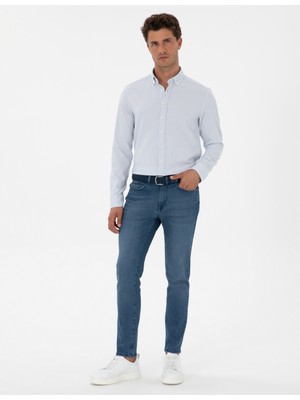 Pierre Cardin Erkek Mavi Slim Fit Jean Pantolon 50315272-VR036