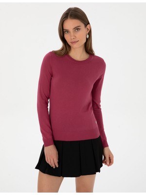 Pierre Cardin Kadın Gül Kurusu Slim Fit Basic Kazak 50315758-VR026