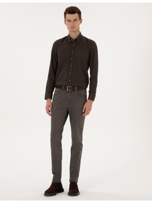 Pierre Cardin Erkek Kahverengi Slim Fit Jean Pantolon 50315250-VR197