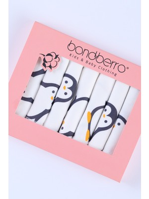 Bondberro 7'li Ağız Silme Mendili %100 Pamuk ( Penguen )