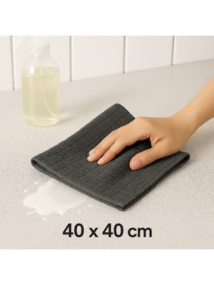 Nobera Mikrofiber Genel Temizlik Bezi 40X40 Gri 1 Adet