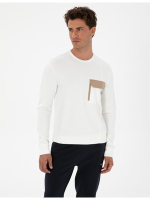 Pierre Cardin Erkek Ekru Regular Fit Sweatshirt 50315760-VR019