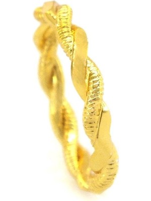 Çelik Yüzük Kadın Altın Kaplama 2'li Adana Burma YZK-461