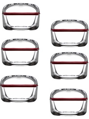 Paşabahçe 96887 Plus Silikon Contalı Kapaklı Saklama Kabı Seti 395 cc 6 Adet