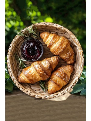 20 x 20cm Dekoratif Ahşap Duvar Süsü – Kruvasan & Reçel Tasarımı DT097