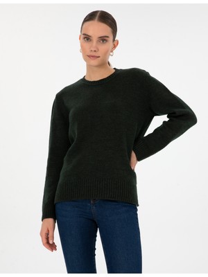 Pierre Cardin Kadın Koyu Yeşil Comfort Fit Kazak 50316310-VR079