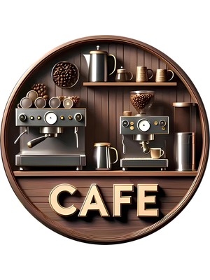 20 x 20cm Dekoratif Ahşap Duvar Süsü – Cafe Tasarımı DT086