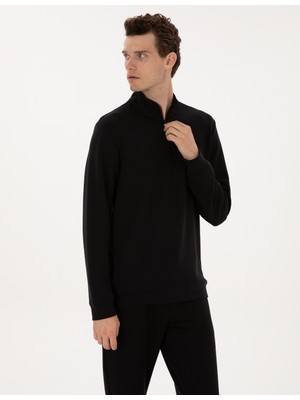 Pierre Cardin Erkek Siyah Regular Fit Sweatshirt 50314231-VR046