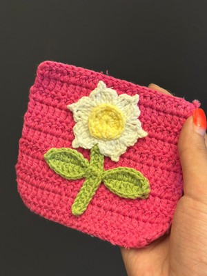 Triko Örgü Kabartma Çiçek Desenli Motif Arma Dikiş Apike 12X10 cm
