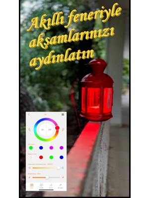 Akıllı Çok Renkli LED Spotlu Bluetooth'lu Tasarım Feneri Tlf. Uygulaması Ile Ayarlama