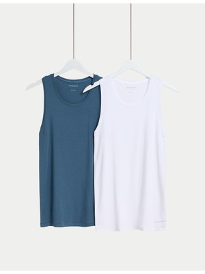 Marks & Spencer 2'li Modal Karışımlı Esnek Kolsuz Atlet