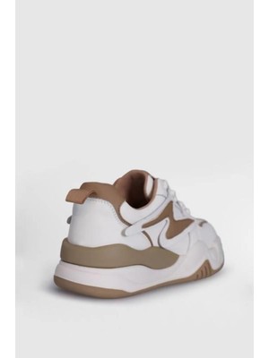 Maya Hakiki Deri 4cm Kalın Taban Sneaker Spor Ayakkabı