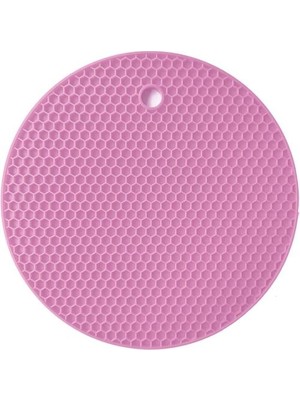 Pembe Silikon Nihale Tencere Çaydanlık Altlığı