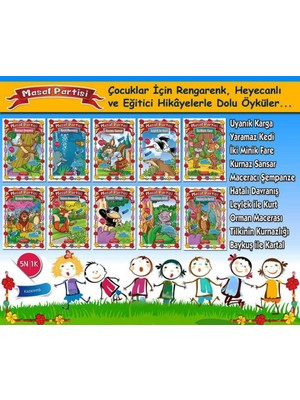 Resimli Masal Partisi Kreş ve Anaokulları Için 10 Farklı Masal Kitabı