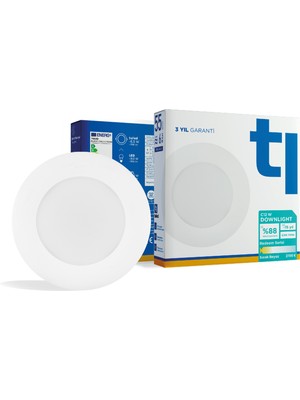Tuled Redeem C12W Downlight, Titreşimsiz, Göz Konforu, 706 Lümen, Sıcak Beyaz, 2700 Kelvin