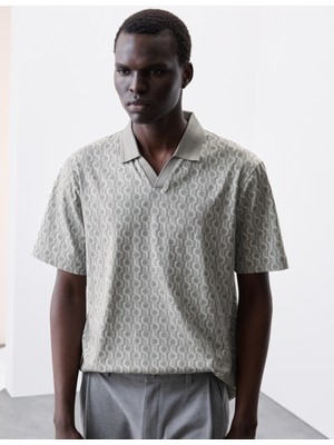 Marks & Spencer Saf Pamuklu Supima® Desenli Polo T-shirt