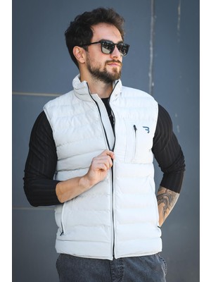Doxfa Suya Dayanıklı Cepli Fermuar Detaylı Dik Yaka Erkek Şişme Yelek