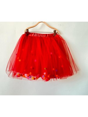 Gala Içi Ponponlu Kız Çocuk Tütülü Etek