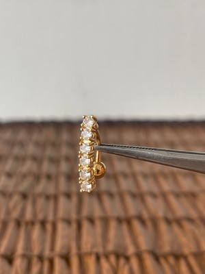Aida Jewelss 316 L Cerrahi Çelik Parlak Zirkon Taşlı Göbek Piercingi