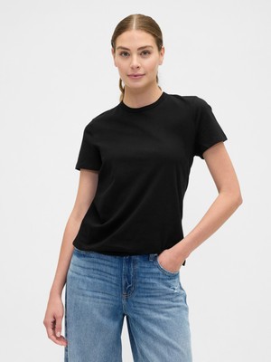Gap Kadın Siyah 2'li Bisiklet Yaka T-Shirt