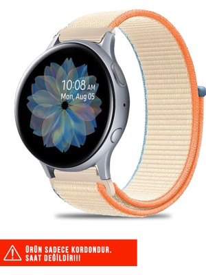 Samsung Galaxy Watch Active / Galaxy Watch Active 2 40 44MM Uyumlu Hasır Örgü Cırtlı Kordon 20MM