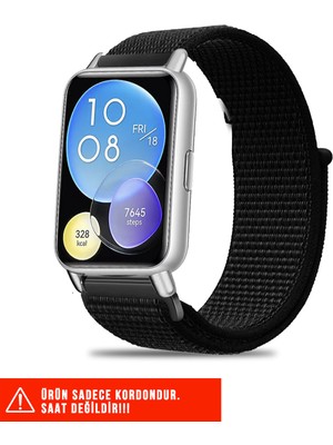 Huawei Watch Fit 2 Uyumlu Hasır Örgü Spor Cırtlı Pratik Naylon Kordon 20MM