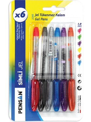 Pensan Tükenmez Kalem Jel Simli 1.0 mm Kırmızı 2280