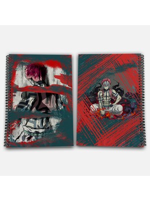 Demon Slayer Akaza Çizgisiz A4 Okul Defteri 72 Yaprak Model 2