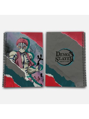 Demon Slayer Akaza Çizgisiz A4 Okul Defteri 72 Yaprak Model 1