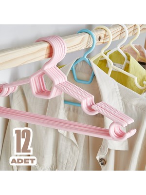 Beray Home 12 Adet Karizma Elbise Askısı - Karışık Renkli Plastik Aksesuar 9+ Yaş İçin