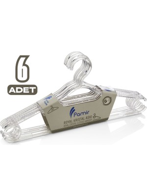 Beray Home 6 Adet Royal Kristal Elbise Askısı Dayanıklı Plastik Malzemeden Üretilmiştir Adet Royal Kristal Askı Elbise Askısı
