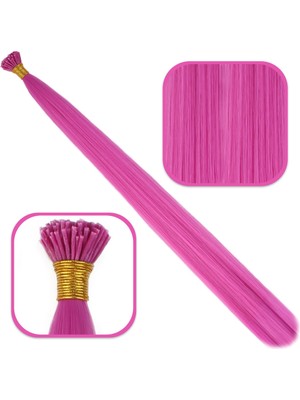 Fiber Sentetik Boncuk Kaynaklık Renkli Saç / Açık Fuşya / 100 Adet