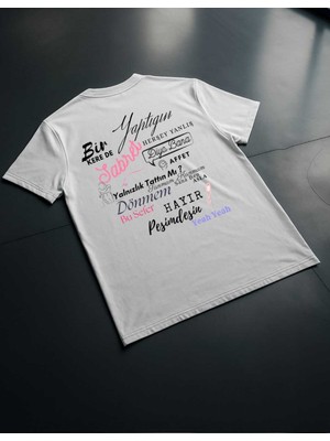 Manifest Şarkı Sözlü Yüksek Kaliteli Dtf Sırt Baskılı %100 Pamuk Kumaşlı Unisex Tişört