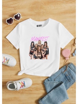 Manifest Baskılı Tişört, Oversize Unisex Beyaz Tişört Çocuk / Yetişkin