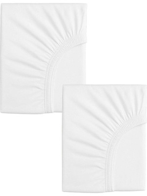 2 Adet 70 x 120 x 20 cm Anne Yanı Lastikli Penye Kumaş Bebek Çarşafı