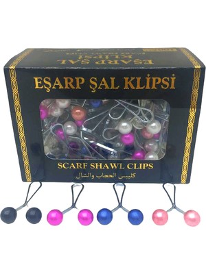 Renkli 100 Parça  Eşarp Başörtü - Şal Klipsi
