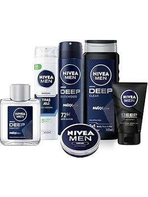 HERŞEYBURDAMODA Men Erkek Bakım Çeyiz Seti, Deodorant 150ML, Tıraş Jeli, Losyon, Yüz Temizleme Jeli,krem ve D
