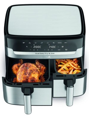 Tefal Dual Pişirici Easy Fry & Grill 5,2 Lt Xxl İki Sepetli Yağsız Havalı Fritöz (Lambader Hediye)
