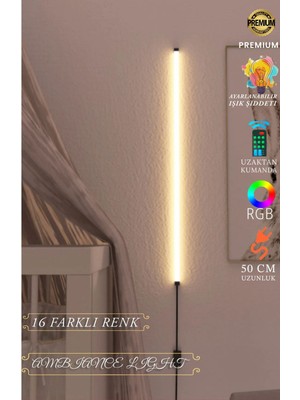 Uzaktan Kumandalı Aplik Gece Lambası Rgb 256 Renk Lambader Yuksek Işık