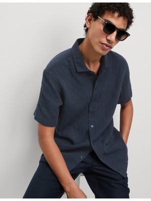 Marks & Spencer Kolay Ütülenen Saf Pamuk Dokulu Gömlek