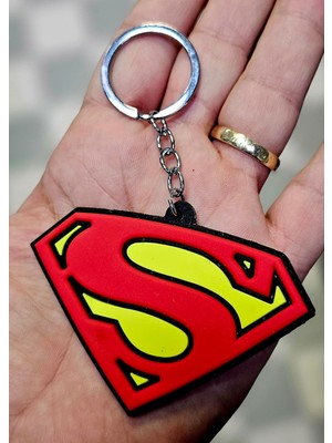 Dükkan Desin Çift Taraflı Superman Yumuşak Silikon Anahtarlık