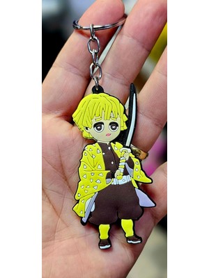 Dükkan Design Demon Slayer Zenutsu Çift Taraflı Yumuşak Silikon Anahtarlık