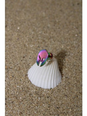 Piercing Cerrahi Çelik Piercing Kıkırdak Tragus Conch Helix Gökkuşağı Renk Miğfer
