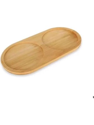 Mucit Home Bambu Yağdanlık Standı Doğal Ahşap 2 Bölmeli Yağdanlık Altı