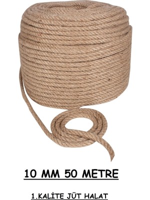 Ambarope 10 mm 50 Metre Jüt Halat Hasır Dekor Süsleme Jüt Ip