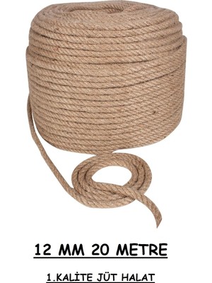 Ambarope 12 mm 20 Metre Jüt Halat Hasır Dekor Süsleme Jüt Ip