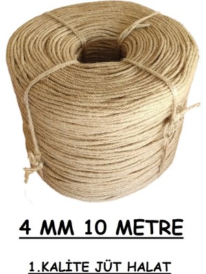 Ambarope 4 mm 10 Metre Jüt Halat Hasır Dekor Süsleme Jüt Ip